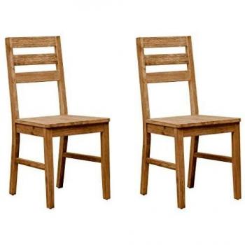 vidaXL Dining Chairs 2 pcs Solid Acacia Wood