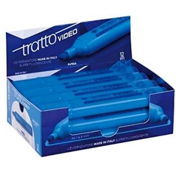 Marcador Fluorescente Azul Tratto Video - Punta de Cincel