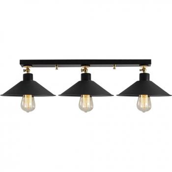 Plafón Berceste N-660 3 luces Ø24 cm negro