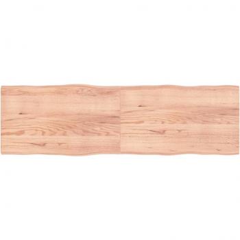 vidaXL Treated Solid Wood Live Edge Table Top - Light Brown, 200x60x(2-4)cm