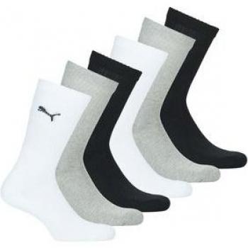 Calcetines Puma Unisex Crew 6 Pares Multiusos (Talla 43-46, Gris/Negro/Blanco)