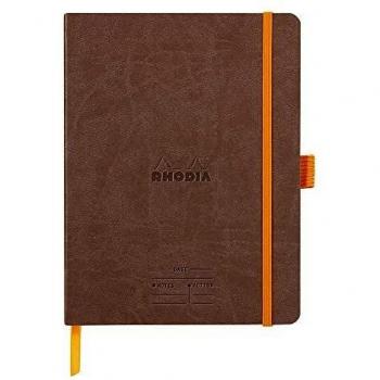 Cuaderno de Reuniones A5 Simil Piel Color Chocolate Rhodia