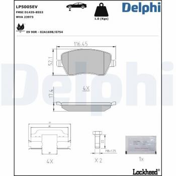Juego de pastillas de freno de disco DELPHI LP5005EV