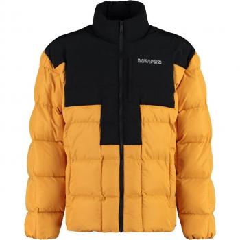 Marcelo Burlon Men's Full Zip Down Jacket in Ocher | Size Medium | CMEJ001F23FAB001 Color 1610