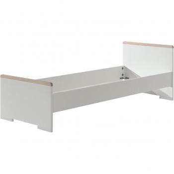 Cama Individual Vipack London 90 x 200 cm, Melamina Blanca, Hecho en Europa
