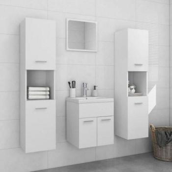 Juego de muebles de baño de madera de ingeniería blanco Día y Noche vidaXL