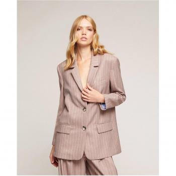 Motivi - Elegante Blazer de mujer a rayas diplomáticas con botonadura simple
