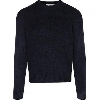 AMI PARIS Blue Wool Sweater with Logo, Round-neck Knitwear for Men, Size M