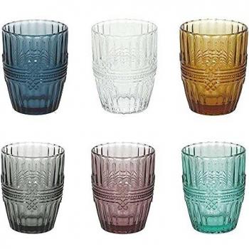 Set de 6 Bicchieri Ionico 280 cc en Vidrio Multicolor