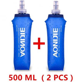 AONIJIE 2 unidades 250 ml / 500 ml Plegable Deportes BPA Libre de PVC Botella plegable para deporte Flask Botella de Hidratación