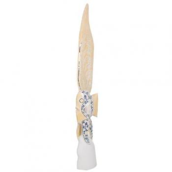 Figura Decorativa Pez Alexandra House Living Azul Blanco Madera Vidrio 148 x 10 x 23 cm
