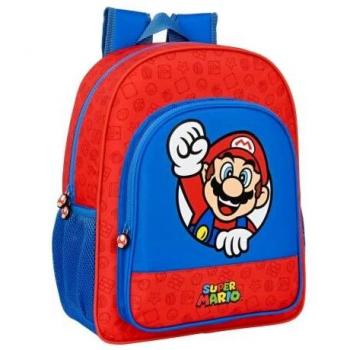 Safta- Mochila Junior Adapt.Carro Super Mario 32X38X12Cm, Multicolor