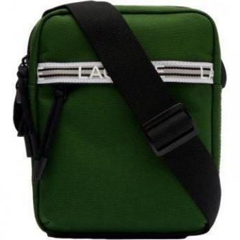 Bandolera Vertical Lacoste NH4270NZ con Logotipo Verde y Cremallera