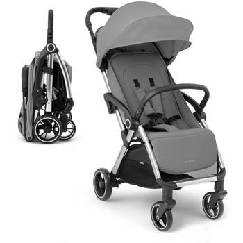Silla de Paseo Kikkaboo Eden - Carrito Ligero y Compacto hasta 22 kg, Plegado Automático, Reclinable, Gris