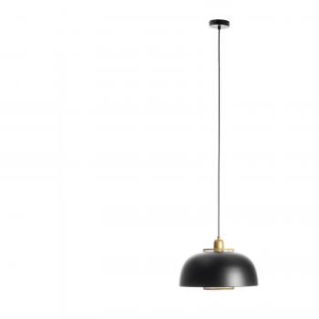 Lámpara colgante Miraca de Lindby en negro y dorado, moderna, hecha de metal, para salón y comedor, 1 llama, E27