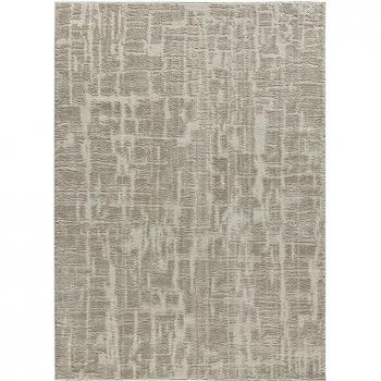 Alfombra de Interior Estilo Escandinavo Suave y Confortable con Materiales Reciclados y Relieve en Plata - Lima 3503 (120x170, 140x200, 160x230 cm)