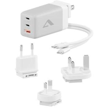 Cargador de Viaje Alogic 3x67 Rapid Power 67W Multi País con 3 Puertos USB (2x USB-C, 1x USB-A) - Blanco