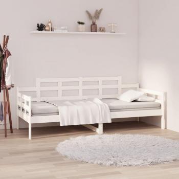Sofá cama de madera maciza de pino blanco 90x200 cm vidaXL