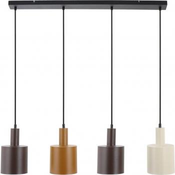 Lámpara colgante Lindby Ovelia, marrón oscuro/café/beige, 4 luces, moderno, hecho de metal, para cocina, E27