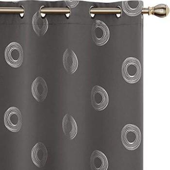 Amazon Brand - Umi Cortinas Salon Opaca de Dibujos Rquillos con Ollaos 2 Piezas 140x175cm Gris Oscuro