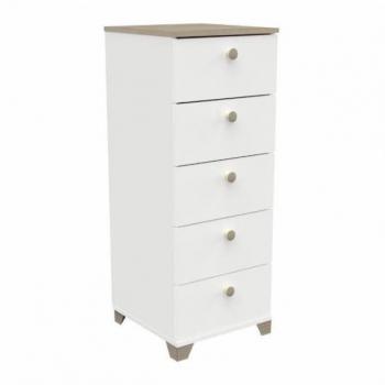 Sinfonier Izzy 5 Cajones Color Roble Kronberg y Blanco Mate 40x105 cm