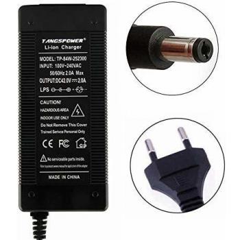 36V 2A Cargador de batería Salida 42V 2A Cargador de Entrada 100-240 VCA Litio Li-Ion Li-Poly Cargador para 10Series 36V Bicicleta eléctrica dc5.5 * 2.1mm