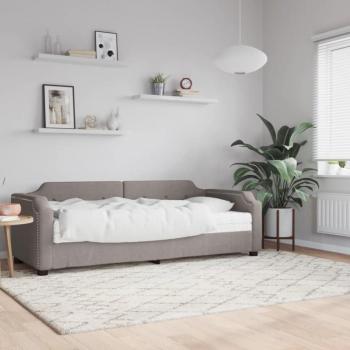 Sofá cama con colchón de tela gris taupe 90x200 cm Tortorora