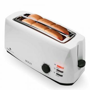 Tostadora Deluxe Sogo de 2 Ranuras Largas, 1400W, 3 Funciones, 7 Niveles de Temperatura, Iluminación LED, Apagado Automático y Bandeja para Migas Extra