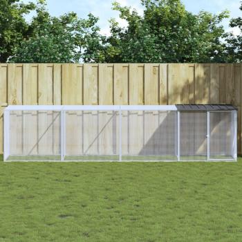 vidaXL Chicken Coop with Roof Anthracite 403x98x90 cm Galvanised Steel