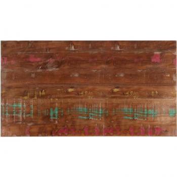 Mesa rectangular de madera maciza reciclada 110x50x3,8 cm color marrón
