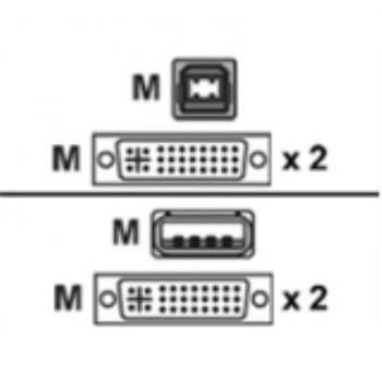 Teclado y Ratón USB Avocent con Cable de Video DVI-I Dual Cabeza, 3.6m