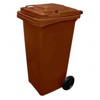Contenedor de Basura Reciclables de Colores con Ruedas 240L (Marrón)