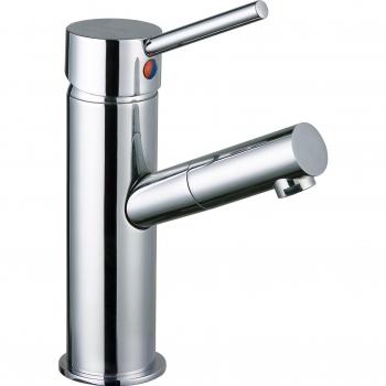 DP Grifería - Grifo monomando de lavabo, color plateado, serie Haya