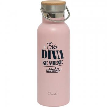Botella térmica personalizable Mr Wonderful - Esta diva se viene arriba, dimensiones 8x8x16 cm