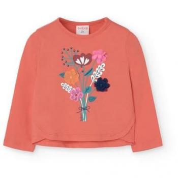 Camiseta de bebé niña Boboli de algodón con dibujo frontal y cuello redondo - bci AW24209023