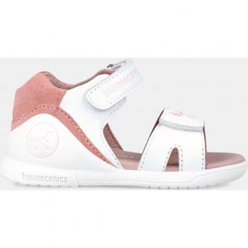 Sandalias abiertas de bebé niña en piel con cierre adherente - Blanco Talla 20