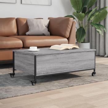vidaXL Coffee Table with Wheels Grey Sonoma 91x55x34 cm Engineered Wood