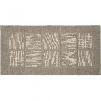 Alfombra de baño y pie de cama suave antideslizante 65x140 cm algodón puro shaggy color tórtola