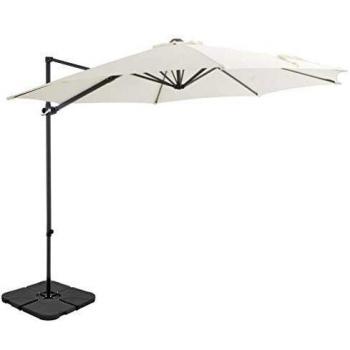 vidaXL Sombrilla de Jardín con Base Portátil Sombra Parasol Terraza Artículos de Exterior Casa Hogar Patio Porche Verano Paraguas para Sol Arena