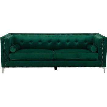 Sofá Chesterfield 3 Plazas de Terciopelo Gris Oscuro Avaldsenes