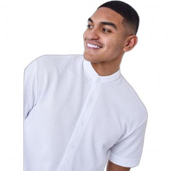 Project X Paris White Seersucker Short Sleeve Shirt M