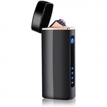 NASUM Mechero Electrico, Encendedor Electrico de Doble Arco sin Llama - Mechero Recargable y Resistente al Viento