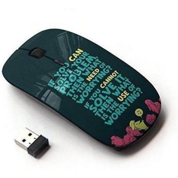 KawaiiMouse [ Ratón óptico 2.4G inalámbrico ] Worrying Problem Solving Life Quote Motivation