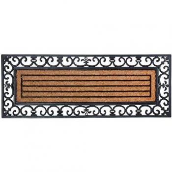Alfombra de entrada XL de goma y coco 120 x 45 cm