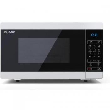 Microondas con Grill Sharp YC-MG51E-W, 25L, 900W, Control Electrónico, Iluminación Interna, Color Blanco/Negro