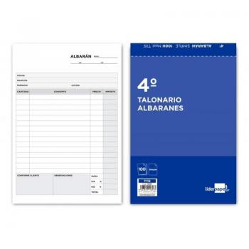 Talonario original Liderpapel para albarán cuarto tamaño T115