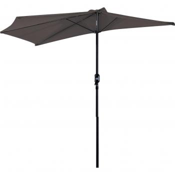 Sombrilla de Jardín Outsunny con Manivela Gris 236x269x138 cm