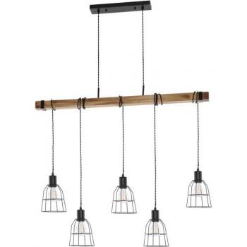 Lámpara colgante industrial y retro Italux Ponte Black 5 luces E27