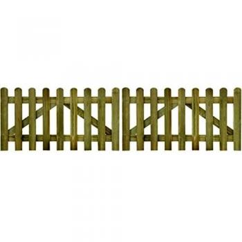 vidaXL 2X Valla de Jardín Madera de Pino Impregnada 300x80 cm Cerca de Patio