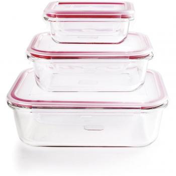 Set de 3 tápers de vidrio borosilicato Lunch Away de Ibili